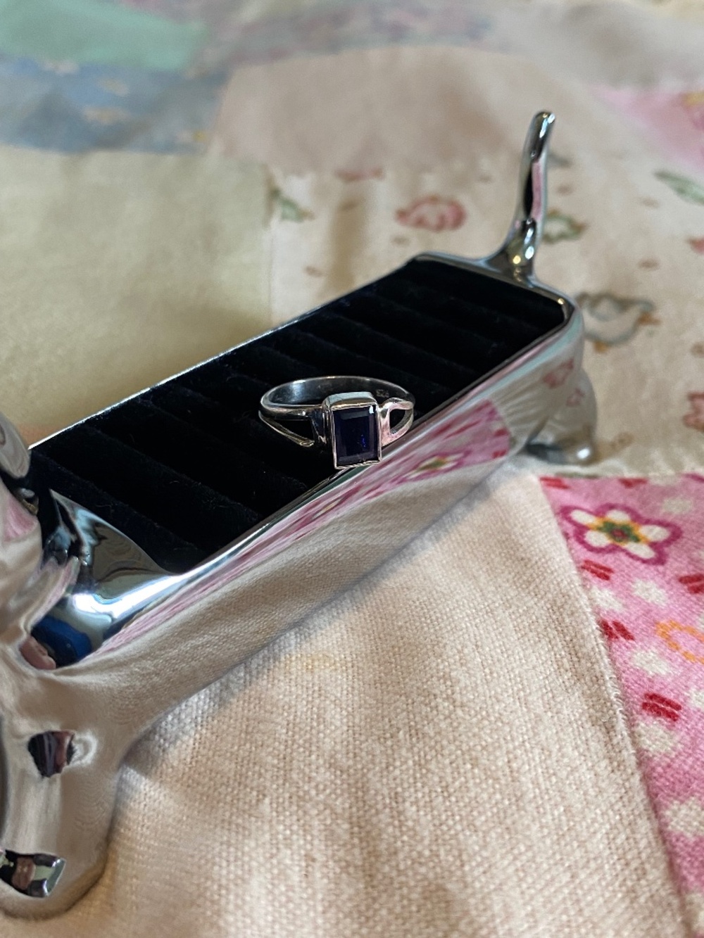 Dark Blue sterling silver ring